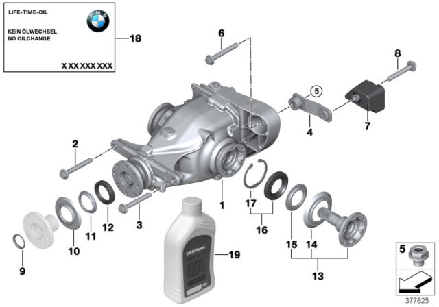 2012 BMW 328i xDrive Differential - Drive / Output Diagram