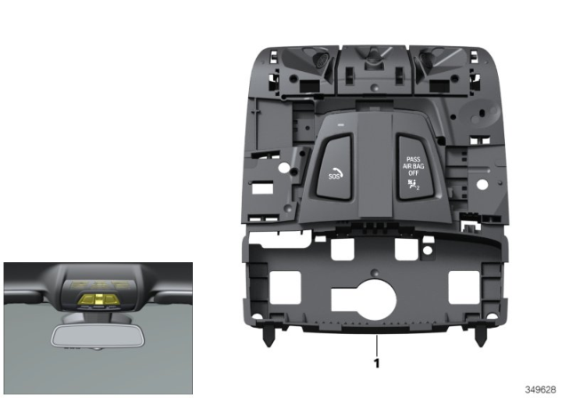 2016 BMW i8 Roof Function Centre Diagram for 61319370832