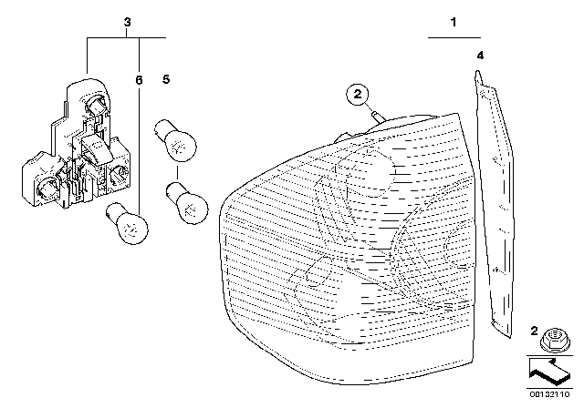 2004 BMW X3 Bulb Holder, Left Diagram for 63213418437