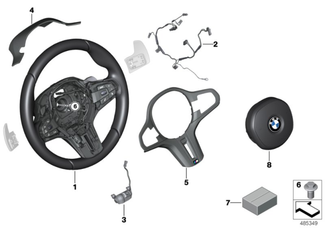 2020 BMW X3 M M SPORTS STEERING WHEEL LEAT Diagram for 32308097997