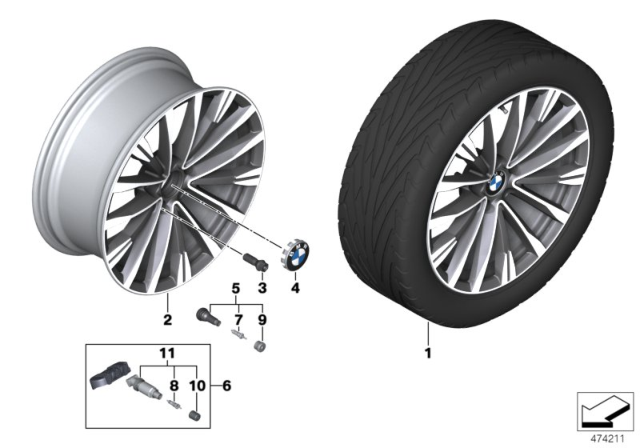 2019 BMW 340i GT xDrive Disc Wheel, Light Alloy, Spheric-Grey Diagram for 36116870889
