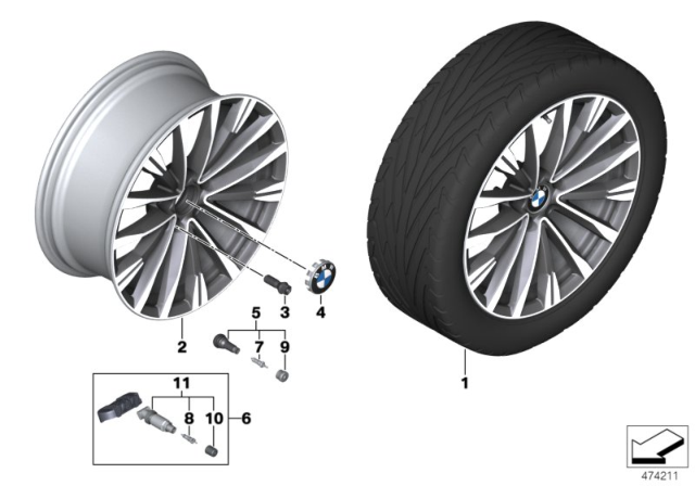 2019 BMW 340i GT xDrive BMW LA Wheel, Double Spoke Diagram 2