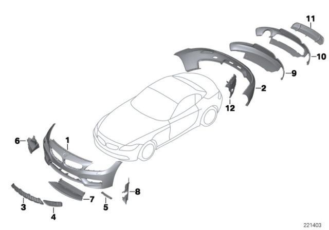 2010 BMW Z4 Retrofit, M Aerodynamic Kit Diagram