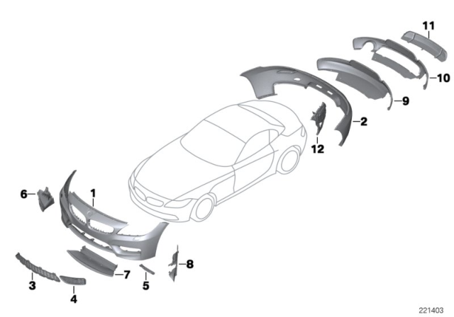 2009 BMW Z4 Retrofit, M Aerodynamic Kit Diagram