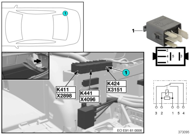 2011 BMW 328i xDrive Relay, Gun Mount Diagram