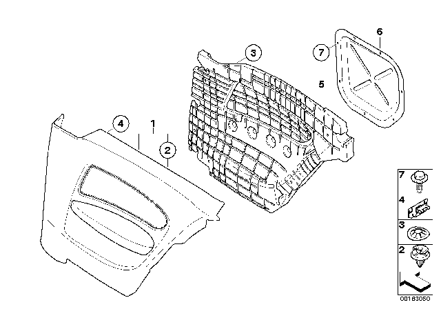 2008 BMW 135i Lateral Trim Panel Diagram