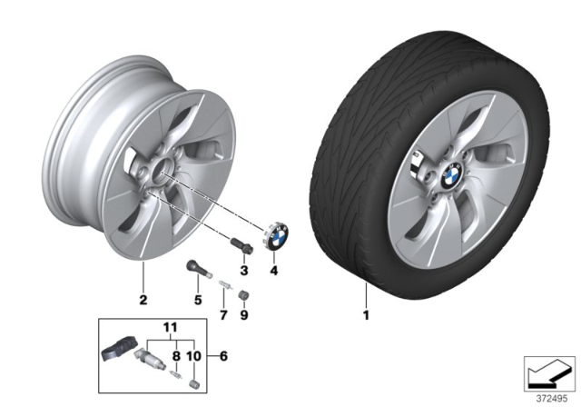 2016 BMW 228i Disc Wheel, Light Alloy, Orbitgrey Diagram for 36116868392