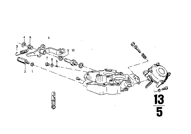 1971 BMW 3.0CS Carburetor / Throttle Control Diagram 1