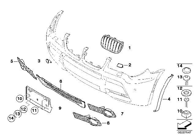 2009 BMW X3 Mounted Parts, Bumper Diagram 2