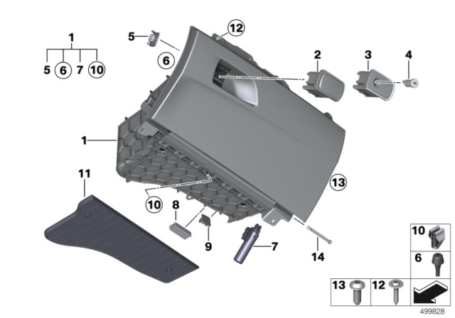 2014 BMW 228i Glove Box Diagram