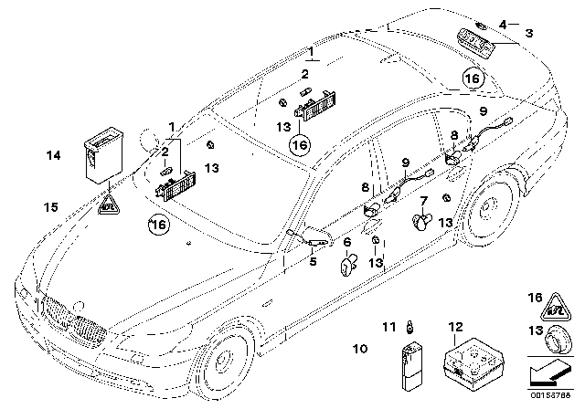 2004 BMW 525i Various Lamps Diagram 4