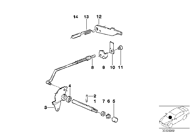 1990 BMW 735i Gear Shift / Parking Lock (ZF 4HP22/24-EH) Diagram