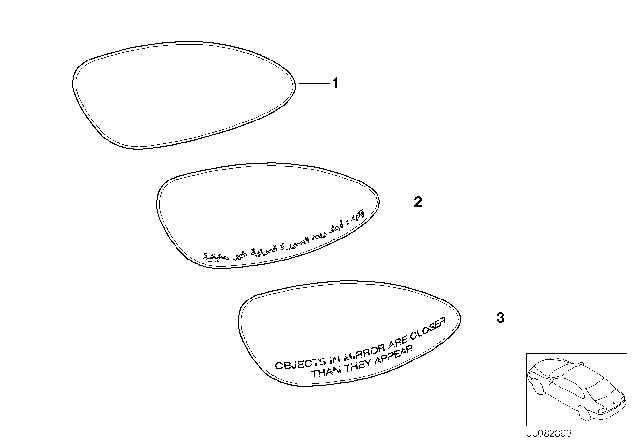 2008 BMW Z4 Mirror Glass Diagram