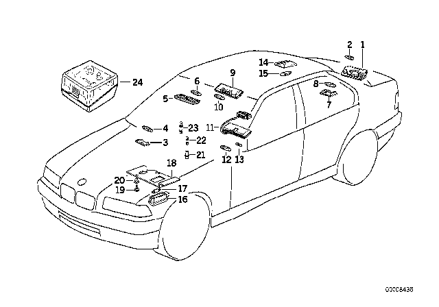 1995 BMW 318i Various Lamps Diagram 1