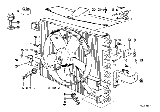 1985 BMW 524td Climate Capacitor / Additional Blower Diagram