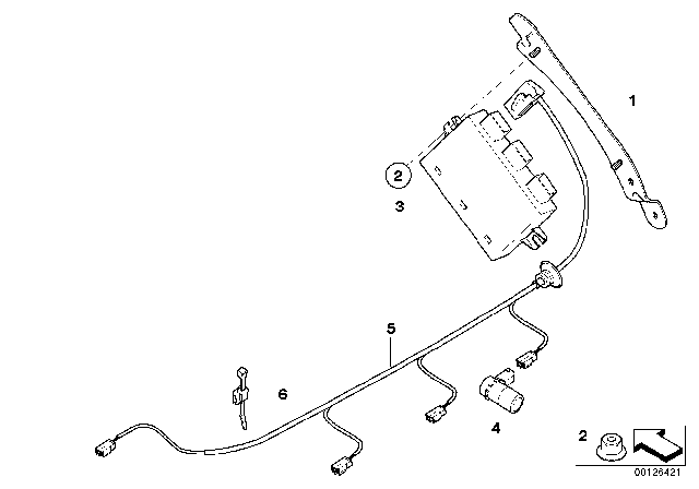 2003 BMW Z4 Park Distance Control (PDC) Diagram