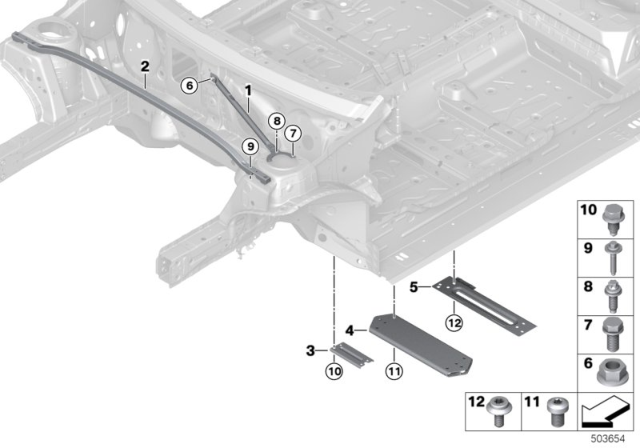 2020 BMW 228i xDrive Gran Coupe Reinforcement, Body Diagram