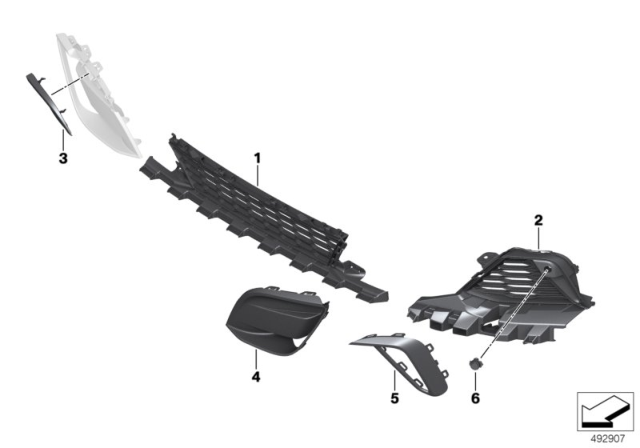 2020 BMW Z4 Grill, Air Intake, Open, Right Diagram for 51118089718