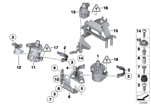 2011 BMW X6 Electric Water Pump / Mounting Diagram
