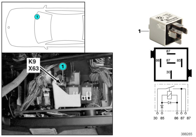 2000 BMW 740iL Relay, Load-Shedding Terminal Diagram 2