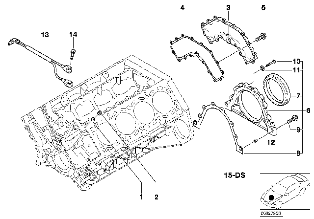 2003 BMW M5 Engine Block & Mounting Parts Diagram 2