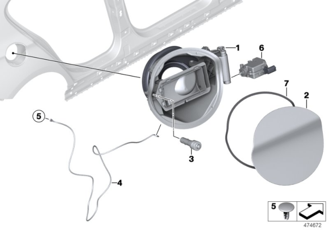 2016 BMW 228i Fill-In Flap Diagram