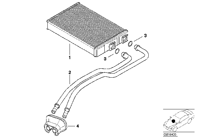 2000 BMW 328Ci Heater Radiator Diagram