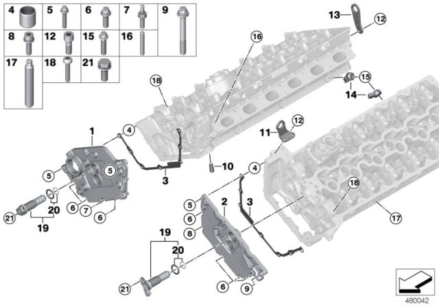 2018 BMW M760i xDrive TIMING CASE COVER, TOP Diagram for 11147578945