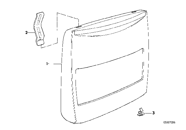 1994 BMW 750iL Rear Panel Seat Vinyl Diagram for 52108127301