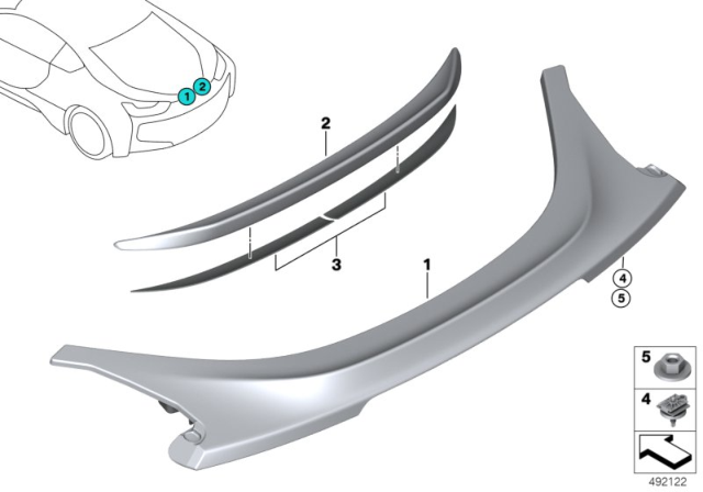 2017 BMW i8 Rear Spoiler Diagram