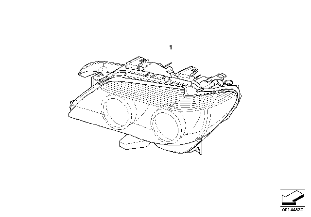 2007 BMW 750Li Right Headlight Diagram for 63127162116