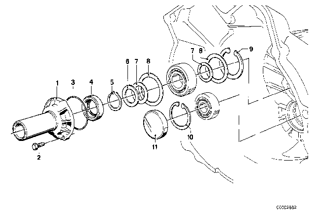 1980 BMW 320i Housing & Attaching Parts (Getrag 242) Diagram 2