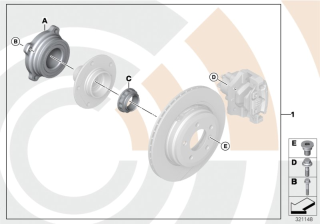 2009 BMW X5 Repair Kit, Wheel Bearing, Rear Diagram