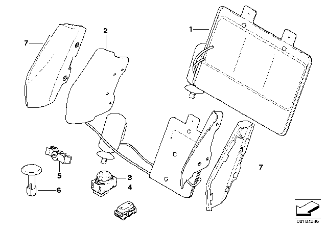 2008 BMW 328i Lumbar With Backrest Width Adjust., Left Diagram for 52109113359