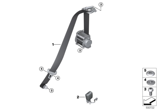 2020 BMW 840i xDrive UPPER BELT REAR LEFT Diagram for 72118076155