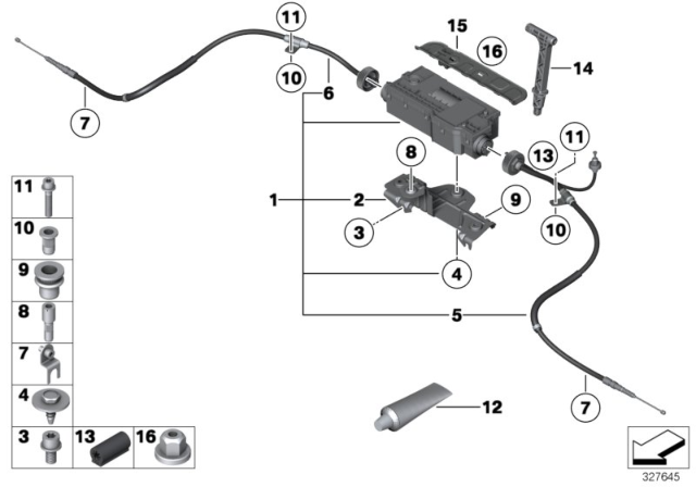 2013 BMW Alpina B7 Parking Brake / Actuator Diagram