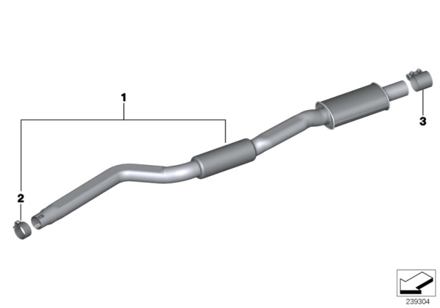 2013 BMW X1 Front Silencer Diagram