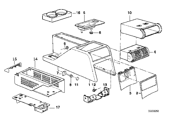 1994 BMW 525i Switch Cover Diagram for 51161963697