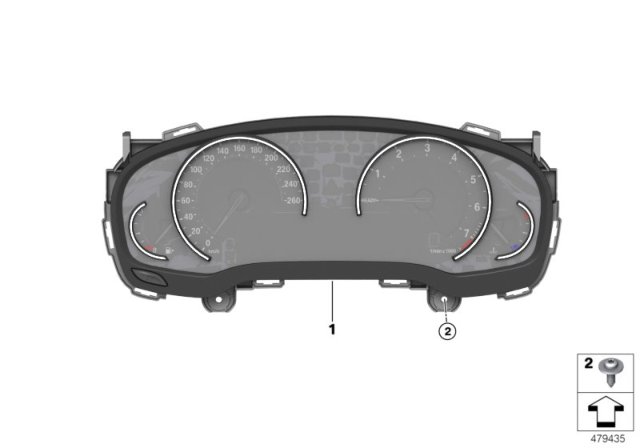 2020 BMW 530i Instrument Cluster Basic Diagram