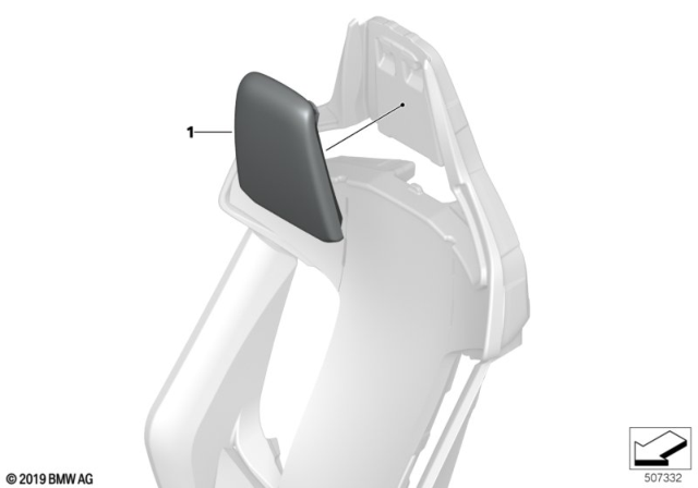 2020 BMW M8 Seat, Front, Head Restraint Diagram