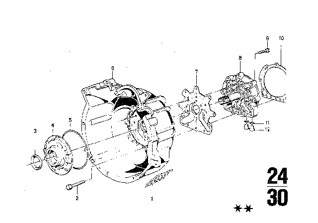 1975 BMW 3.0Si Housing Parts / Lubrication System (ZF 3HP22) Diagram 1