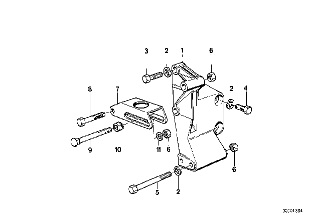 1988 BMW 735iL Alternator Mounting Diagram