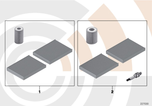 2001 BMW 525i Service Kit, Service I / Oil Service Diagram