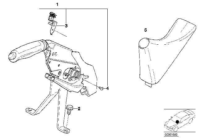 2005 BMW X5 Leather Handbrake Lever Cover Diagram for 34418262836