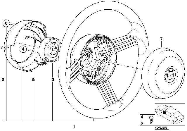 2001 BMW Z8 Hub Cap, Airbag Diagram for 32346755998