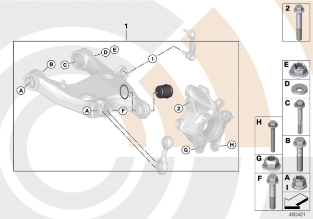 2017 BMW 650i Repair Kit, Ball Joint Diagram