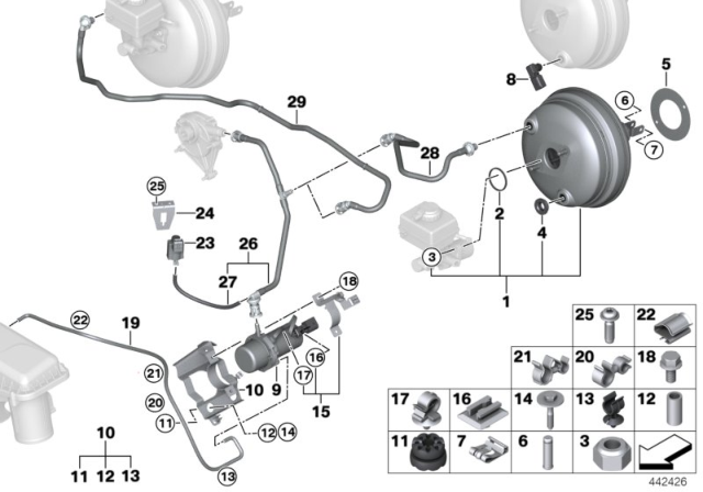 2018 BMW X5 Power Brake Booster Diagram for 34336864122