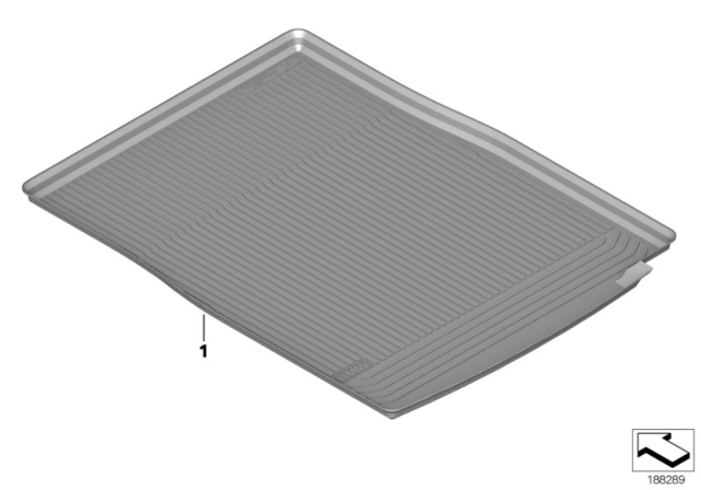 2010 BMW 750i Fitted Luggage Compartment Mat Diagram 1