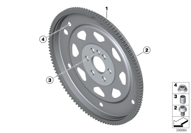 2016 BMW ActiveHybrid 5 Hex Nut Diagram for 24007598088