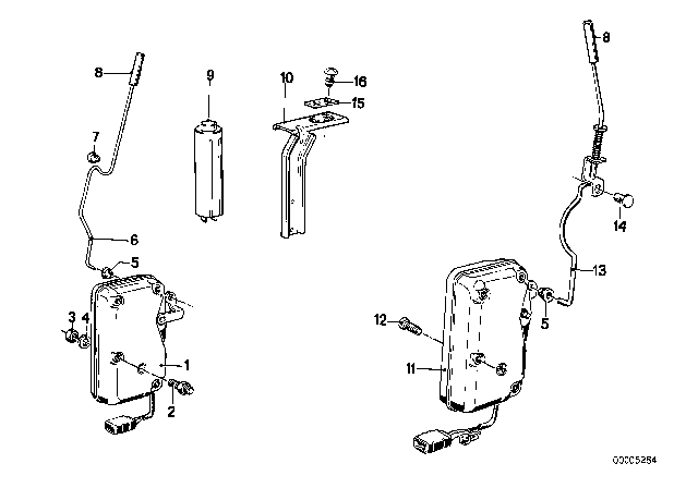 1982 BMW 633CSi Central Locking Door Diagram